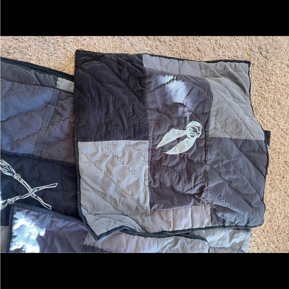 HARRY POTTER QUIDDITCH Pottery Barn Teen Gray Twin Quilt and Pillow Cases